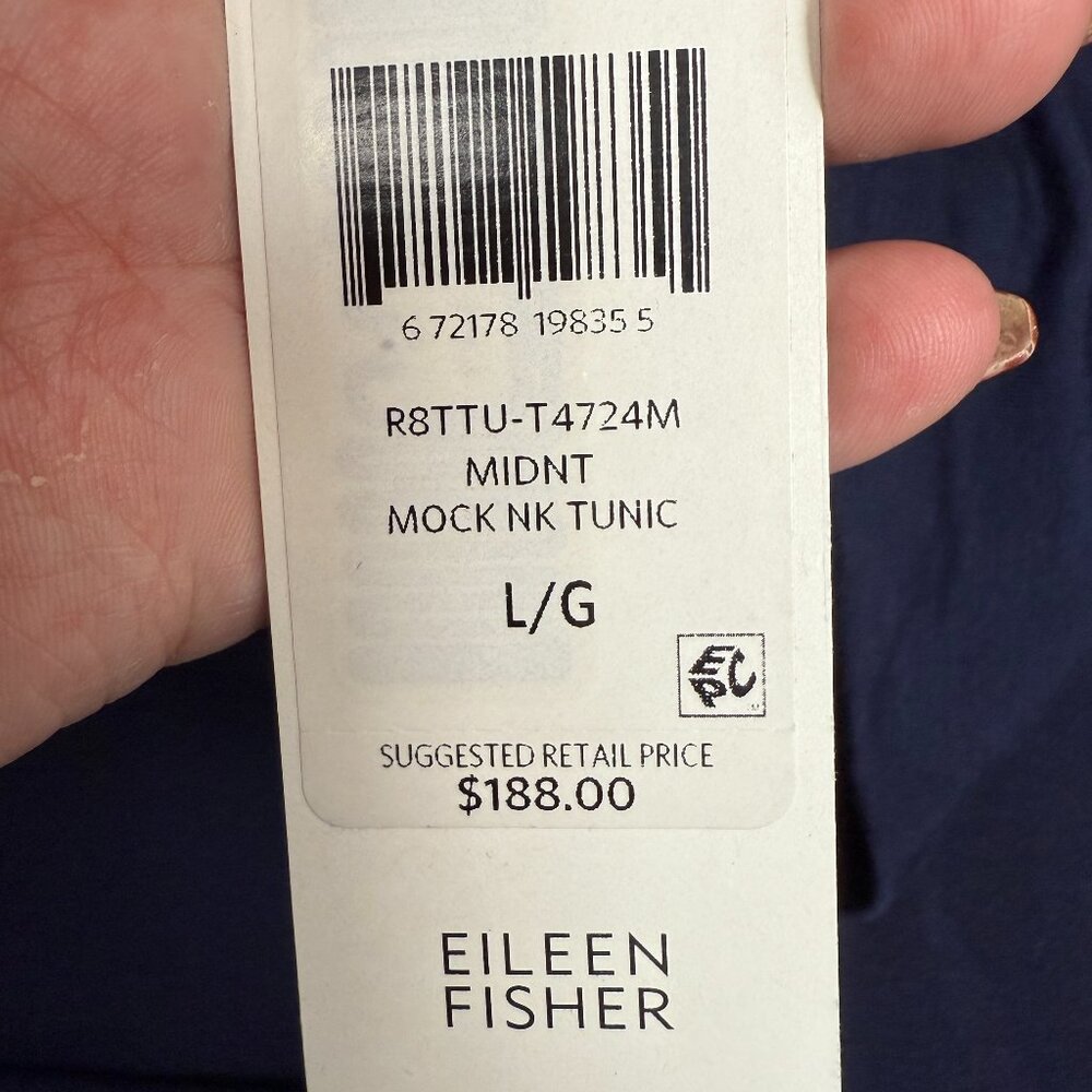 EILEEN FISHER Women's NEW! Tencel Stretch Terry Mock Neck Tunic | Size Large - Picture 8 of 11